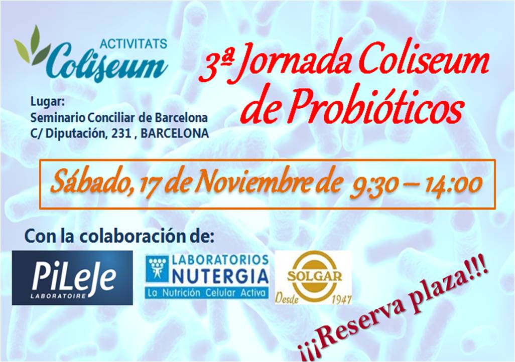 3a Jornada Coliseum PROBIÓTICOS: 2 niveles, Principiantes y Profesionales de la Salud