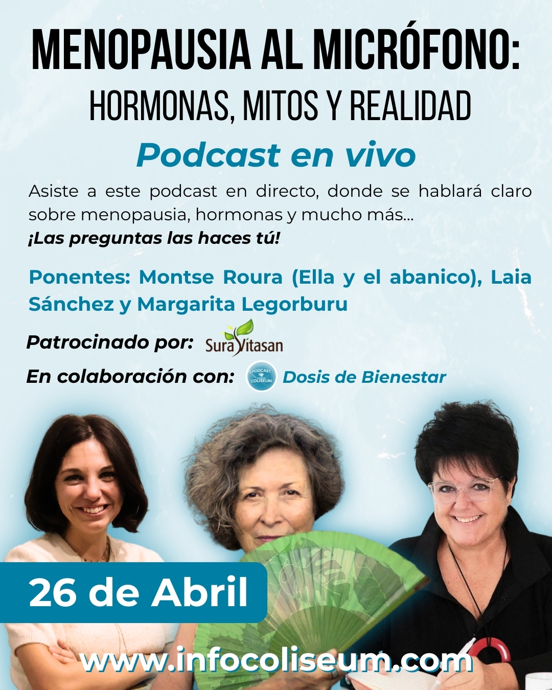 Menopausia al micrófono: Hormonas, mitos y realidad. PODCAST EN VIVO